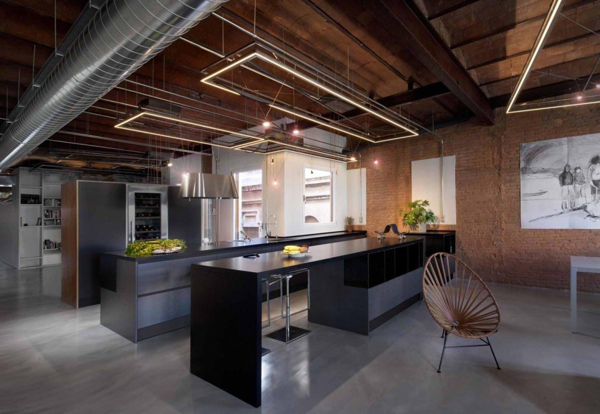 Потолок в стиле лофт индустриал