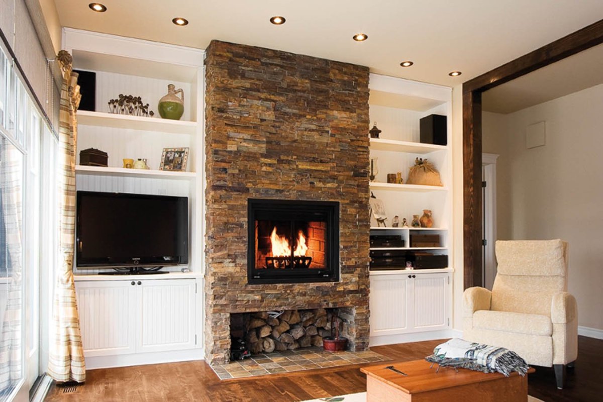 Камин встроенный в нишу