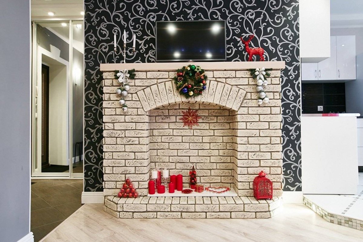 Рождественский фальш камин