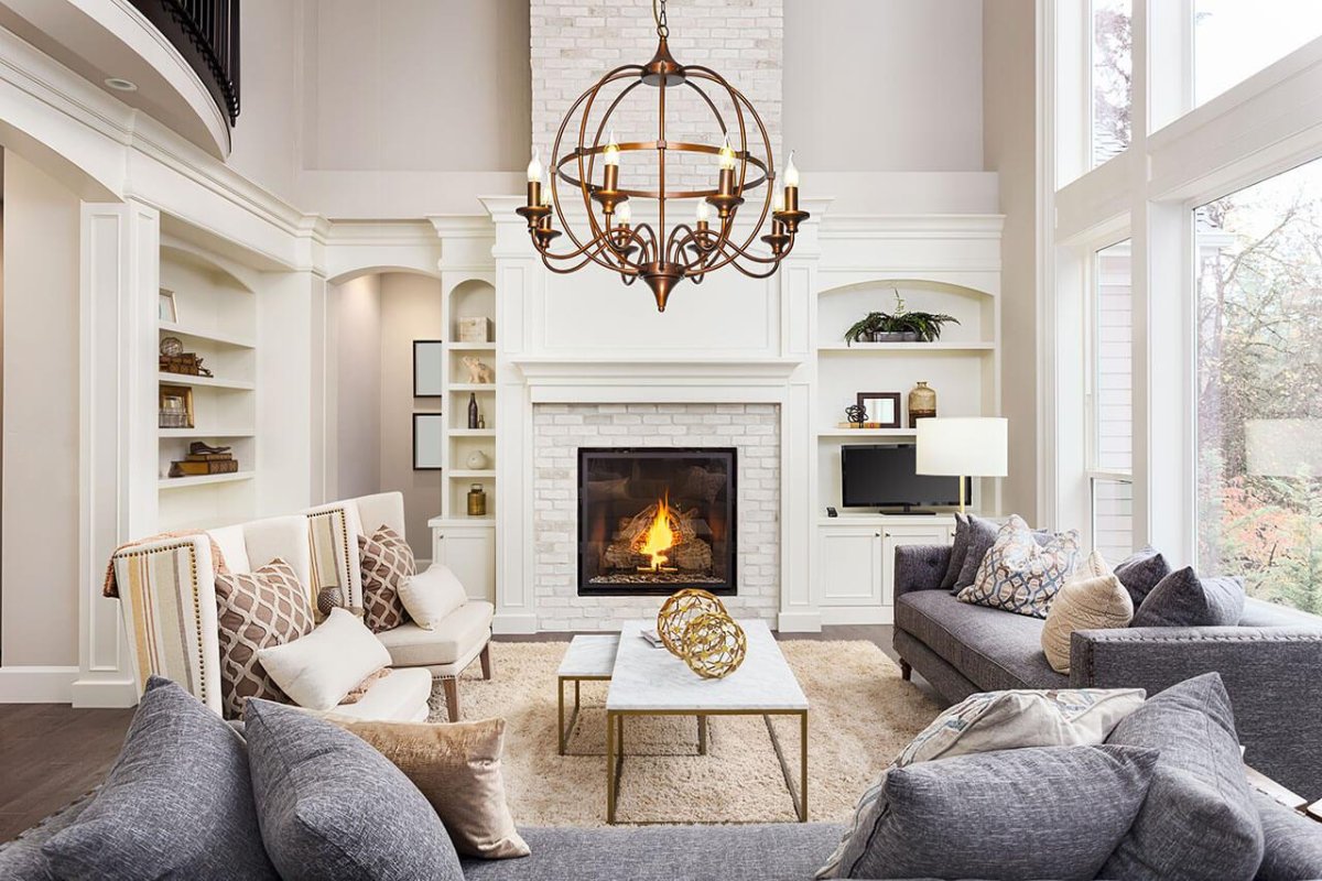 Гостиная с камином