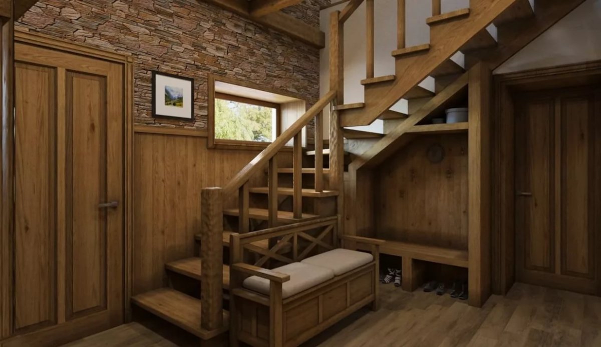 Лестница в стиле Шале