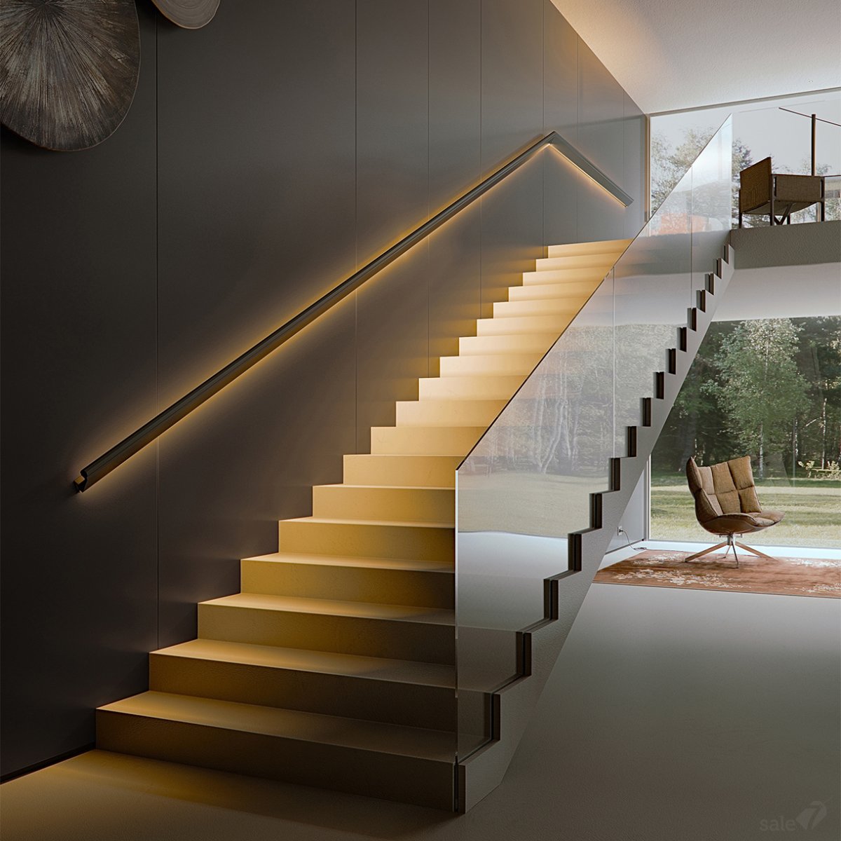 3d современная лестница