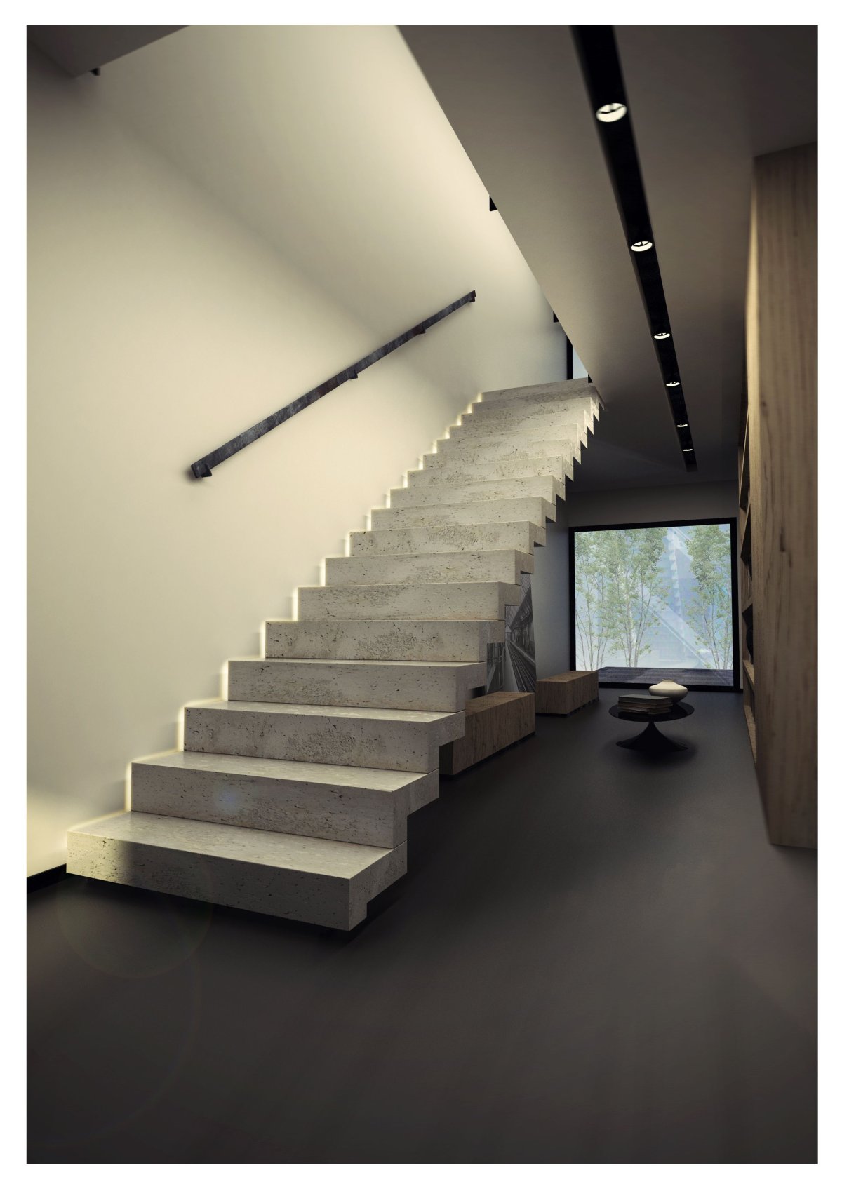 Монолитные лестницы в интерьере
