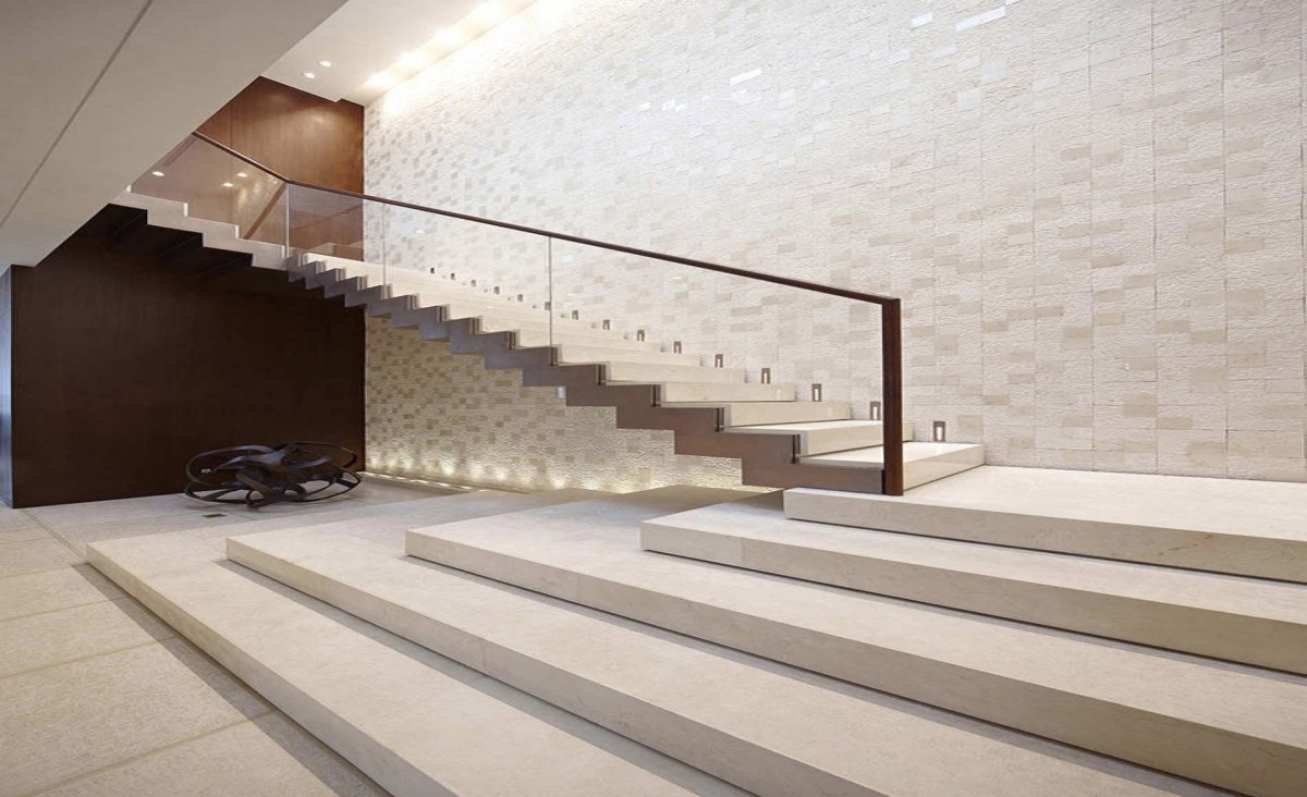 Бетонная лестница в интерьере