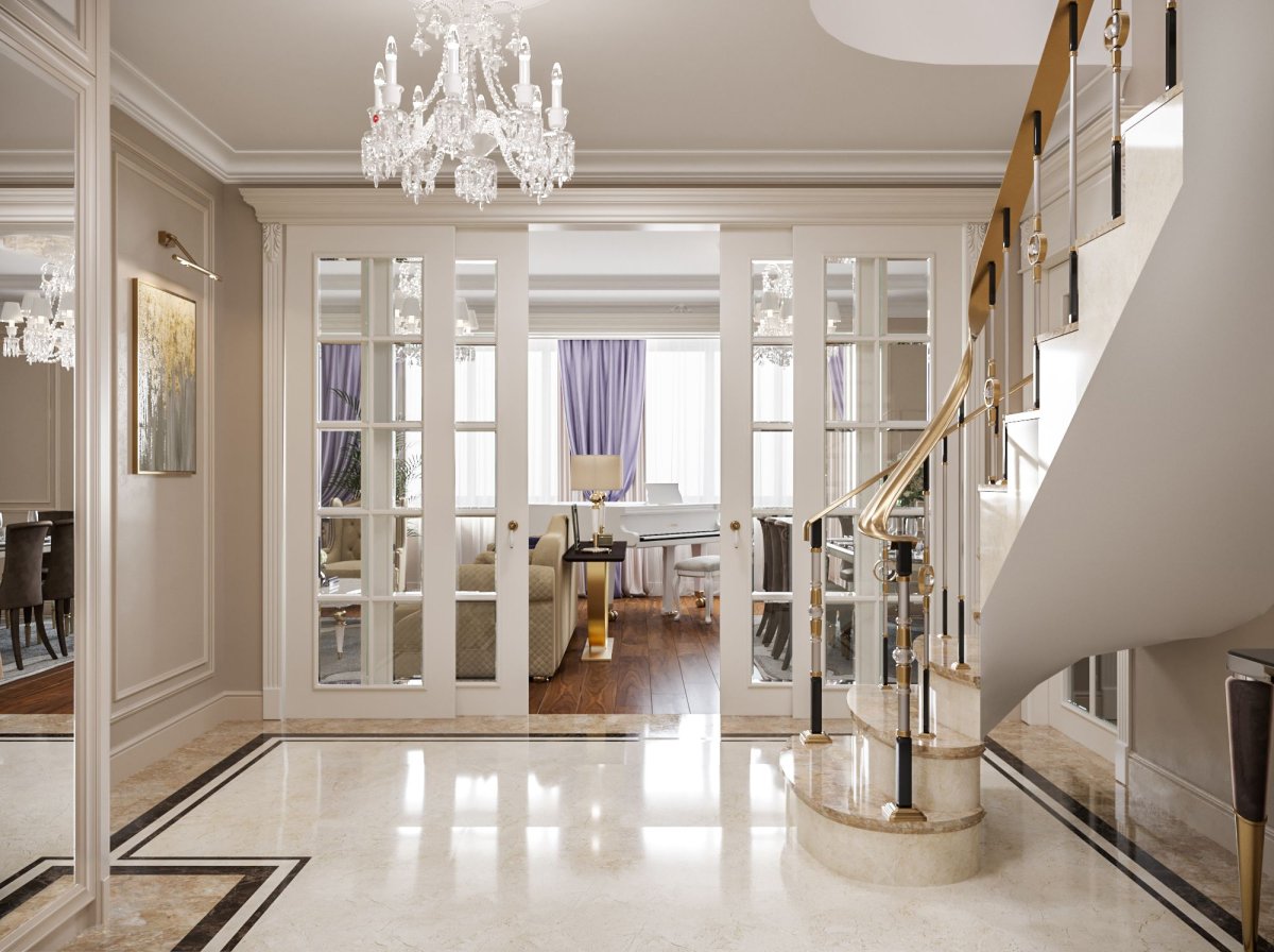 Двухэтажная квартира в классическом стиле