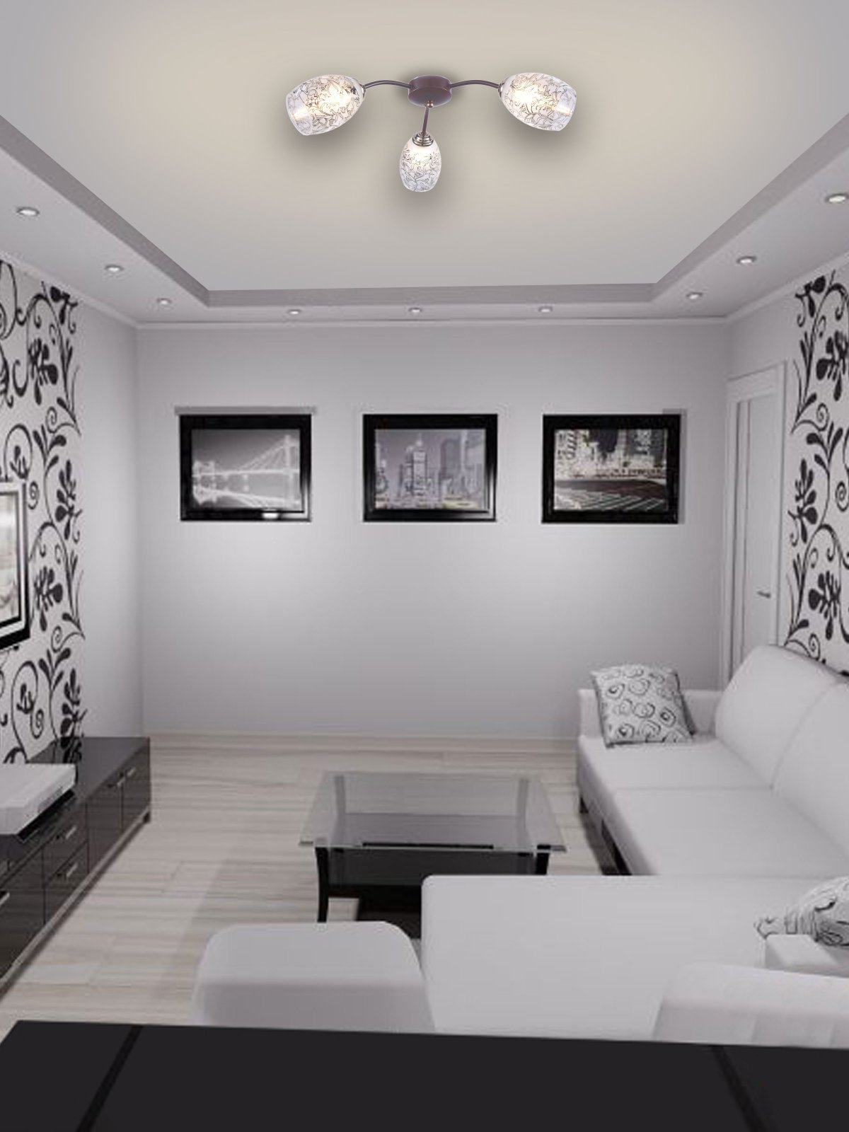 Черно белая гостиная хрущевка