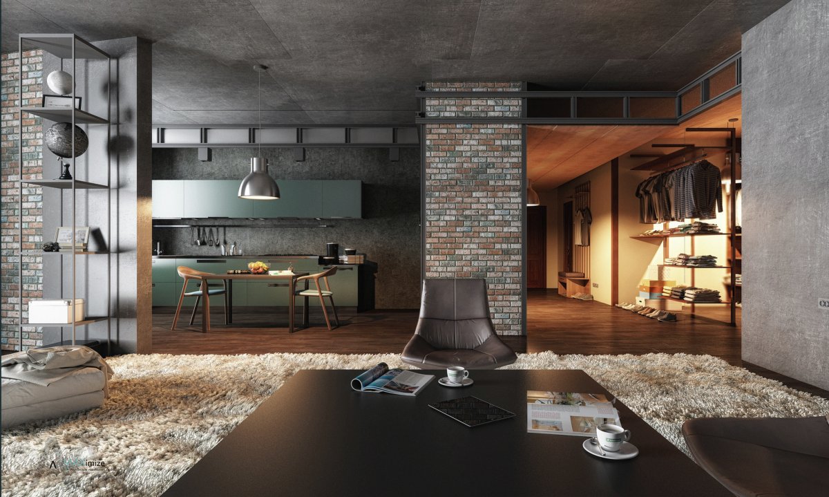 Рендер лофт 3d визуализация