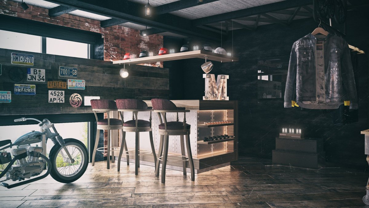 Байкерский клуб интерьер