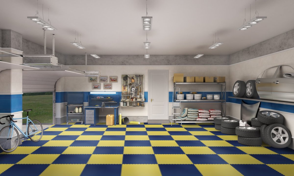 Стронг пол ПВХ плитка гараж