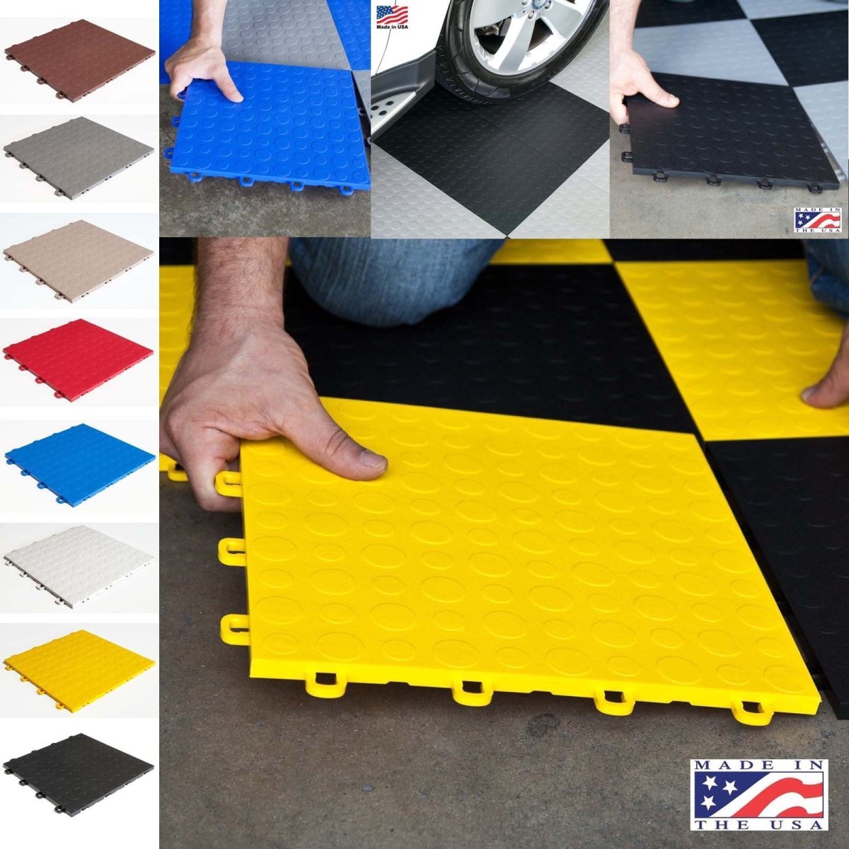 Пластиковая плитка для пола в гараже