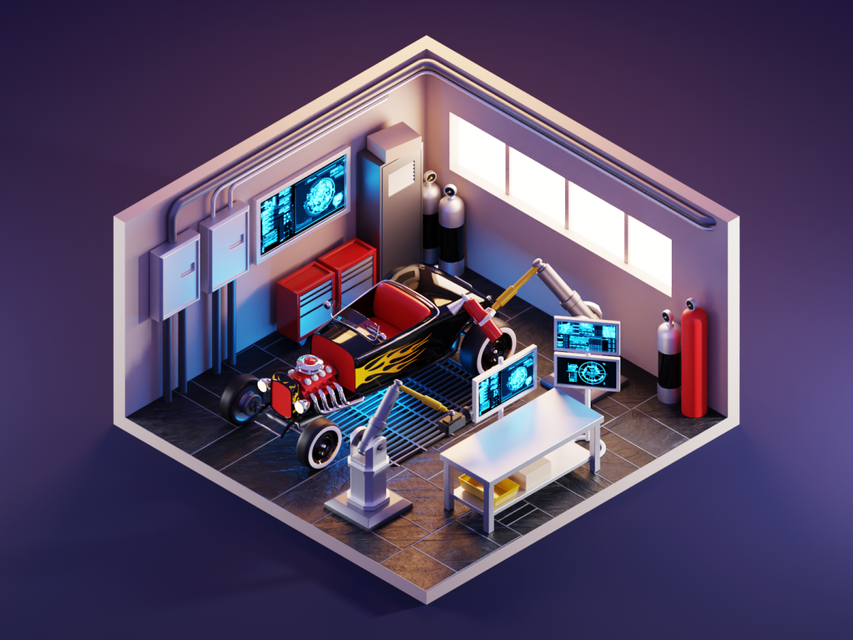 3d isometric Room гейминг