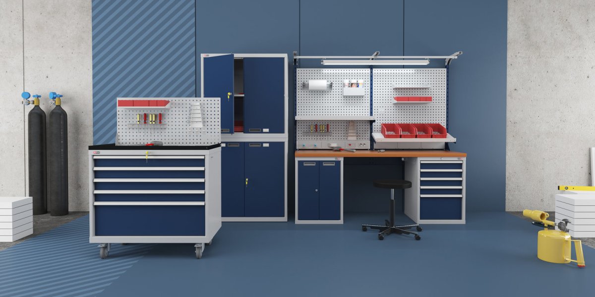 Верстак металлический (№34) в2050хш2000хг730 мм