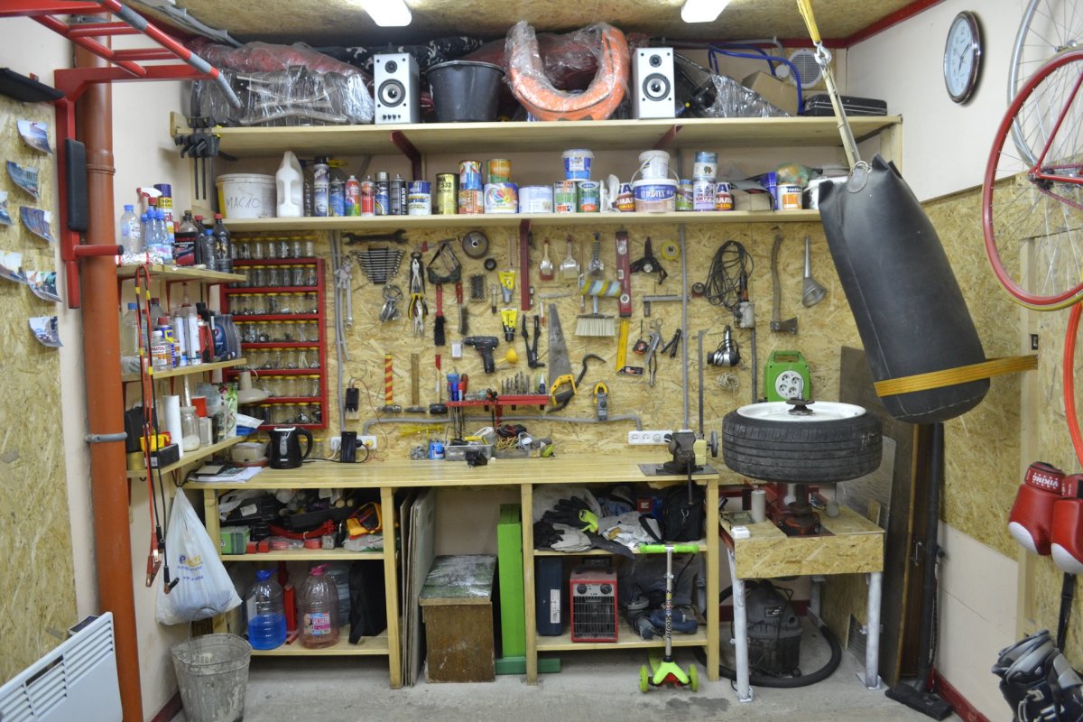 Обустройство гаража внутри