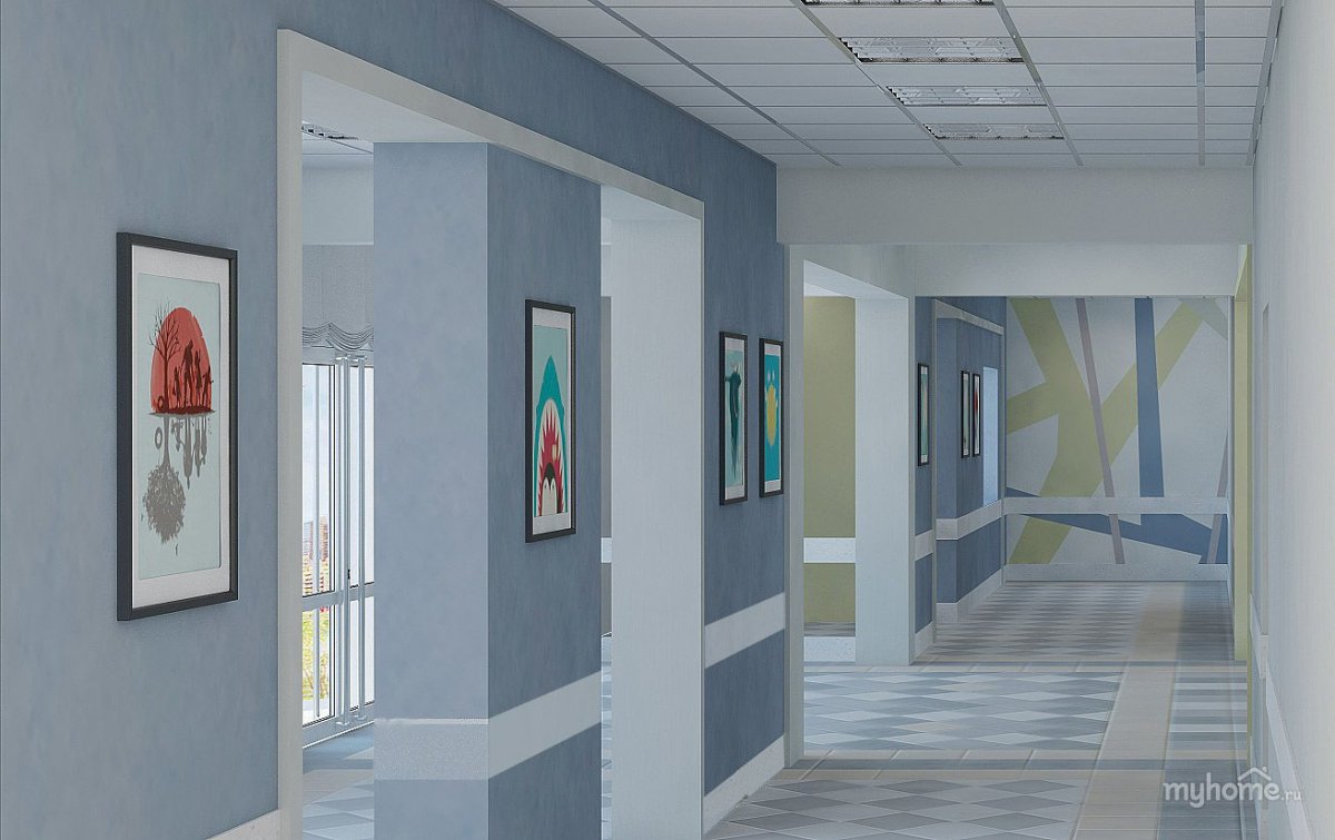 Интерьер холла школы