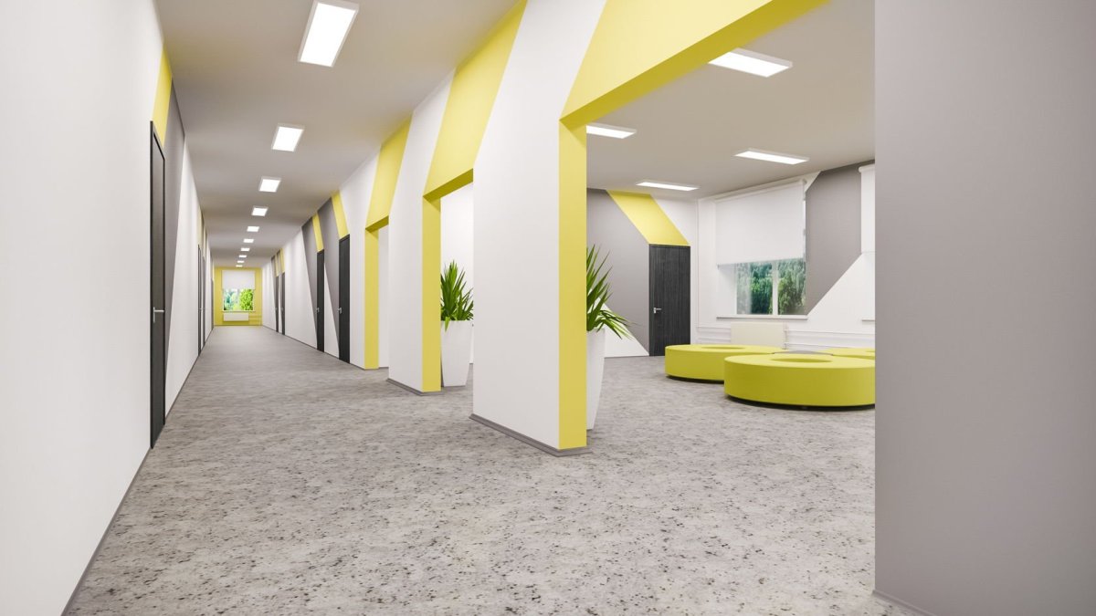 Коридоры школы современные