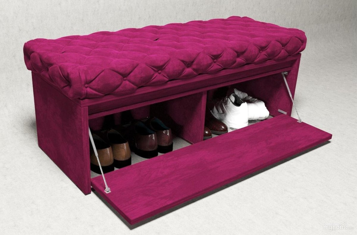 Пуфик в прихожую с ящиком