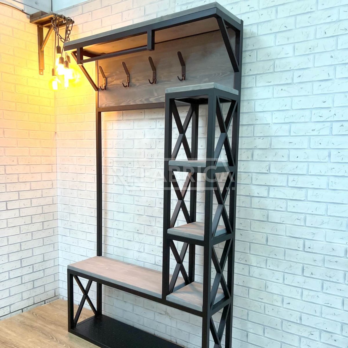 Вешалка с обувницей в стиле лофт