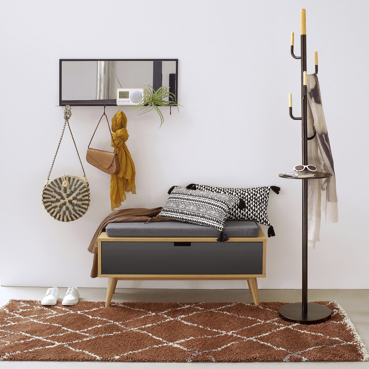 Скамья la Redoute для прихожей Jimi единый размер белый