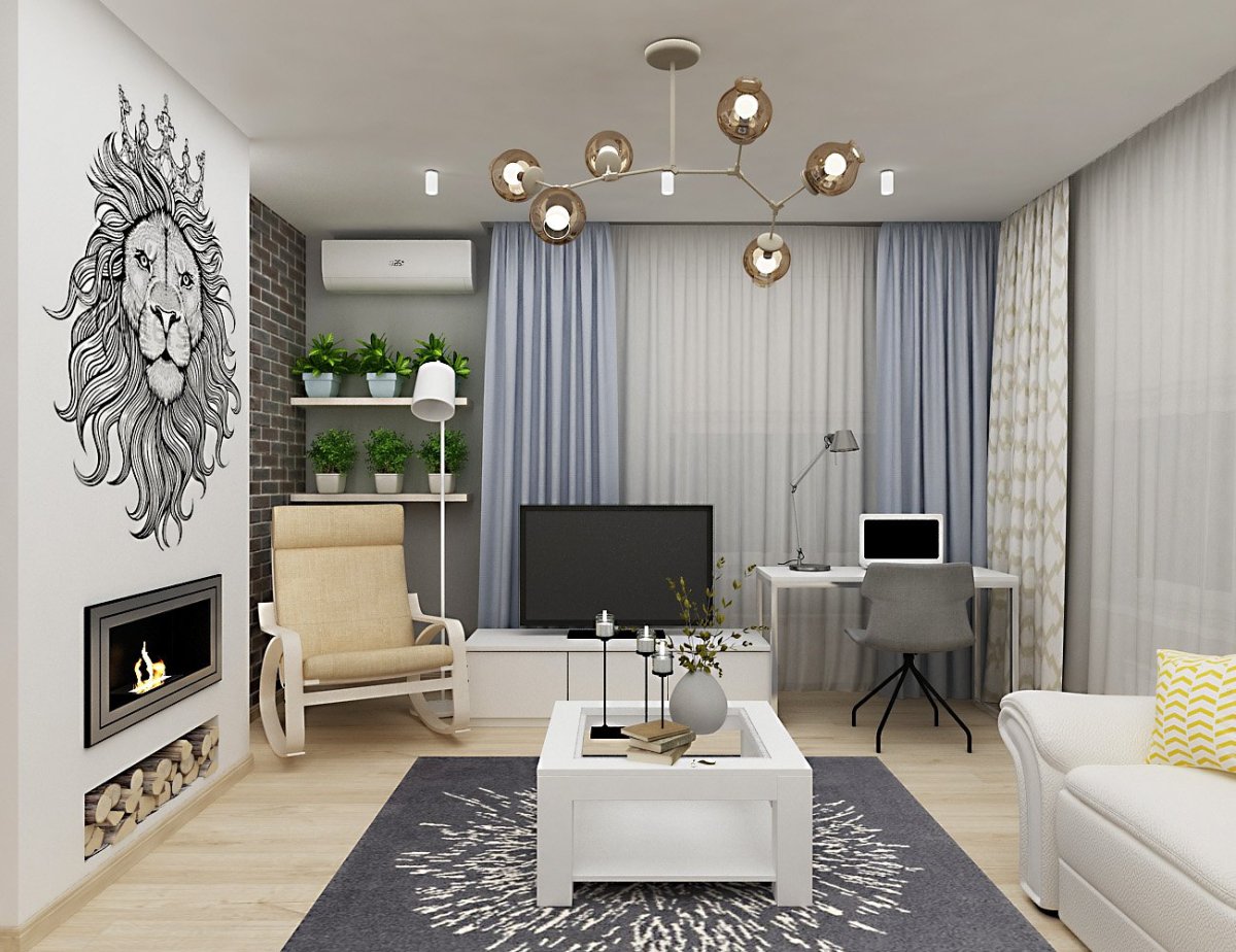 Интерьер эконом гостиной