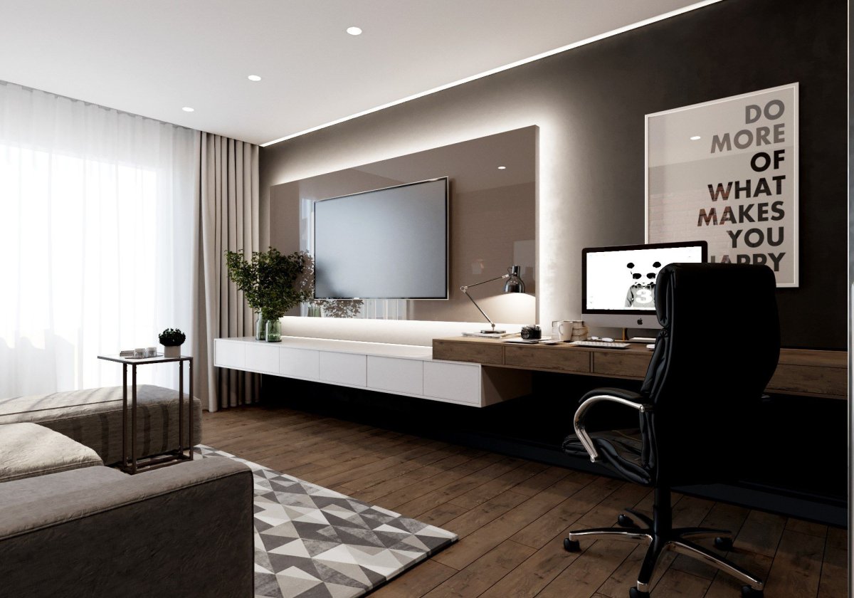 ТВ зона с рабочим местом