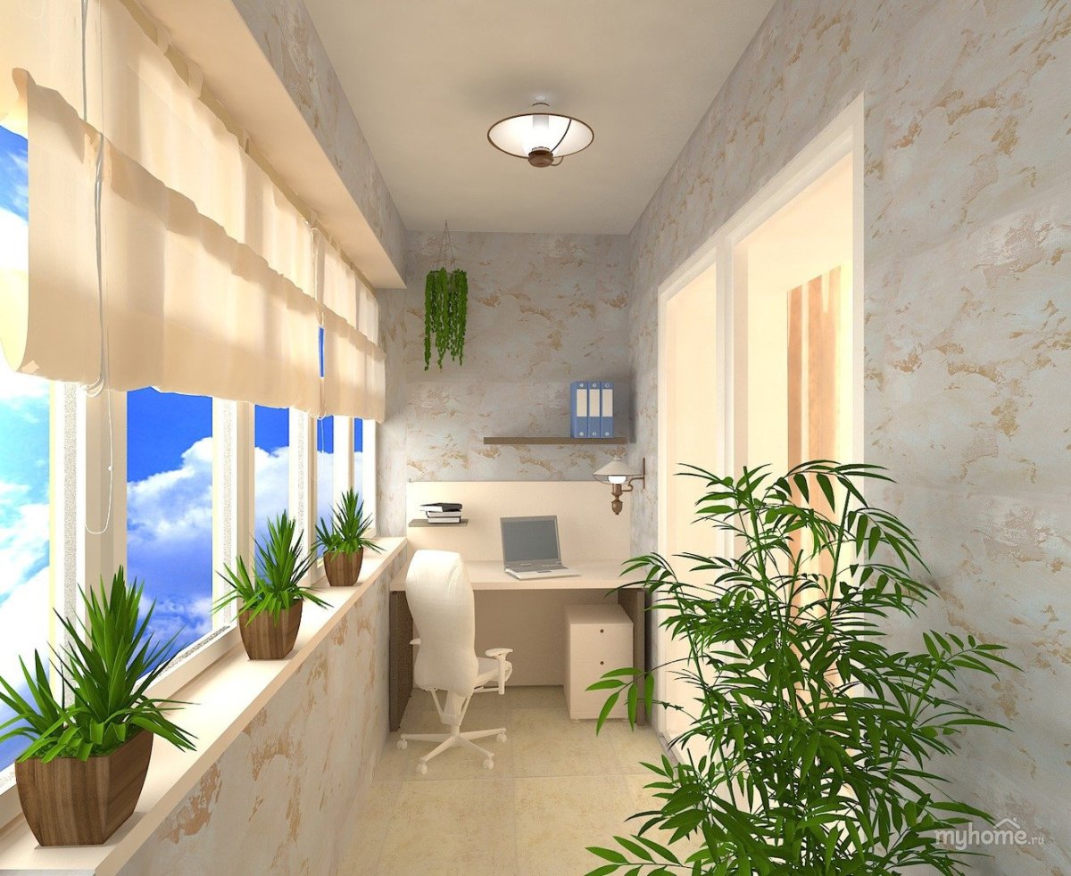 Проект большой лоджии для кабинета