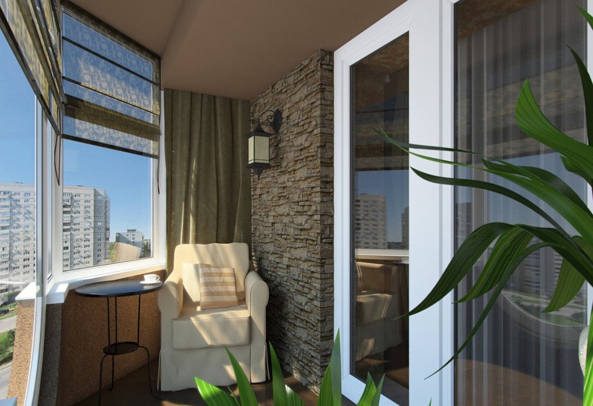 Отделка лоджии с панорамным остеклением