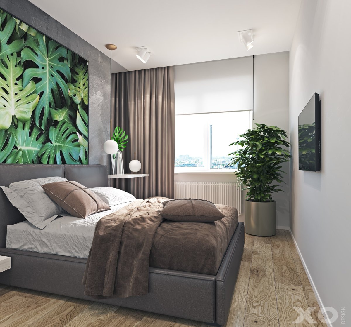 Эко стиль интерьера спальни