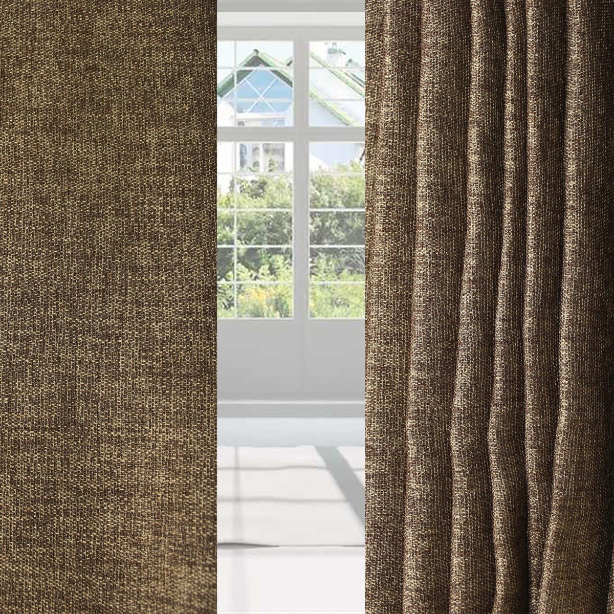 Штор блэкаут лен LD fm153-09/280 BL L коричневый