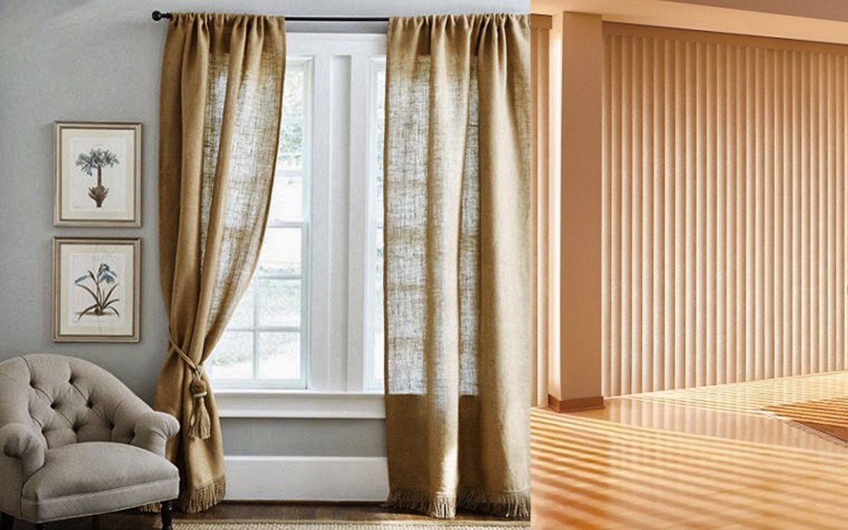 Шторы из Мешковины в полоску