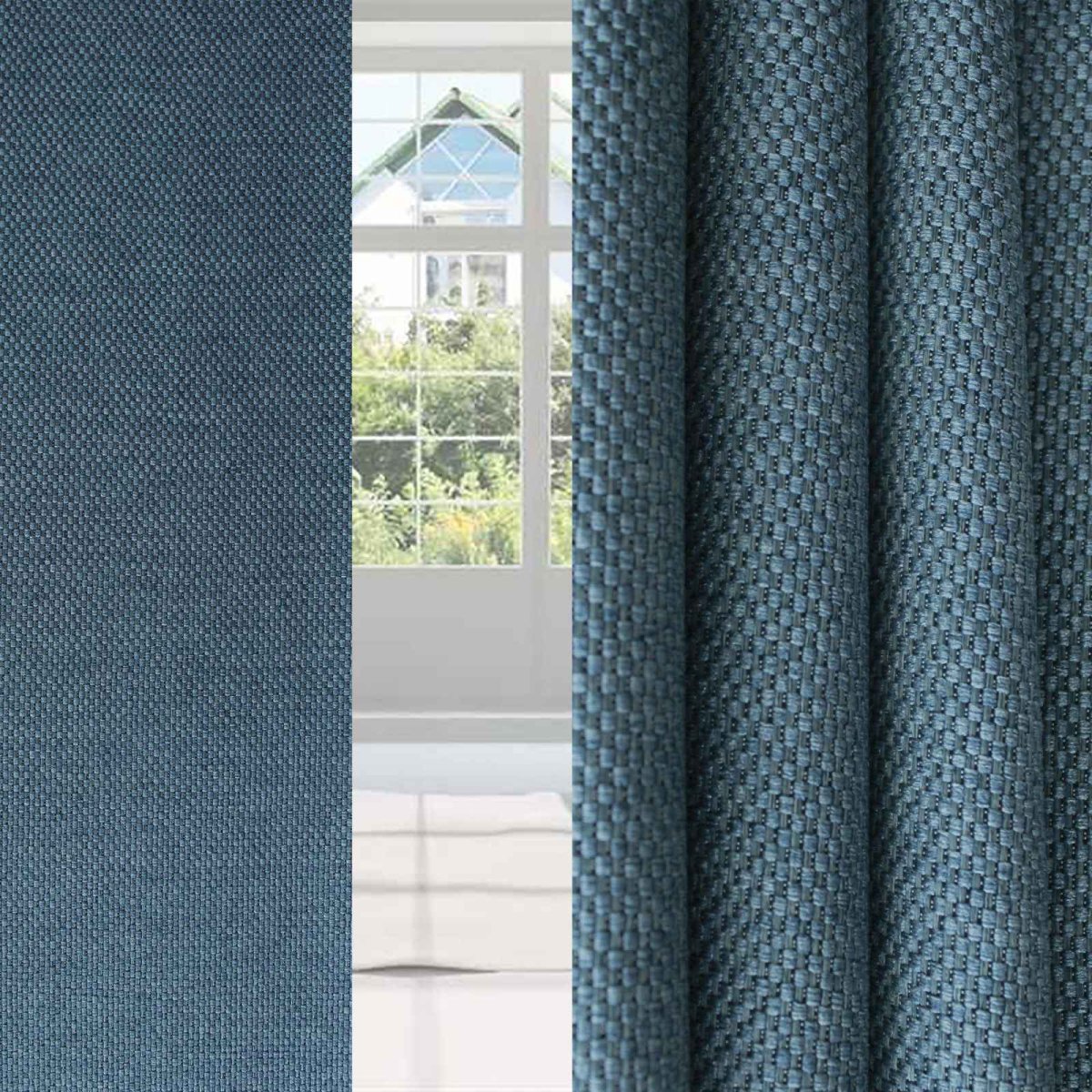 Блэкаут рогожка бирюза