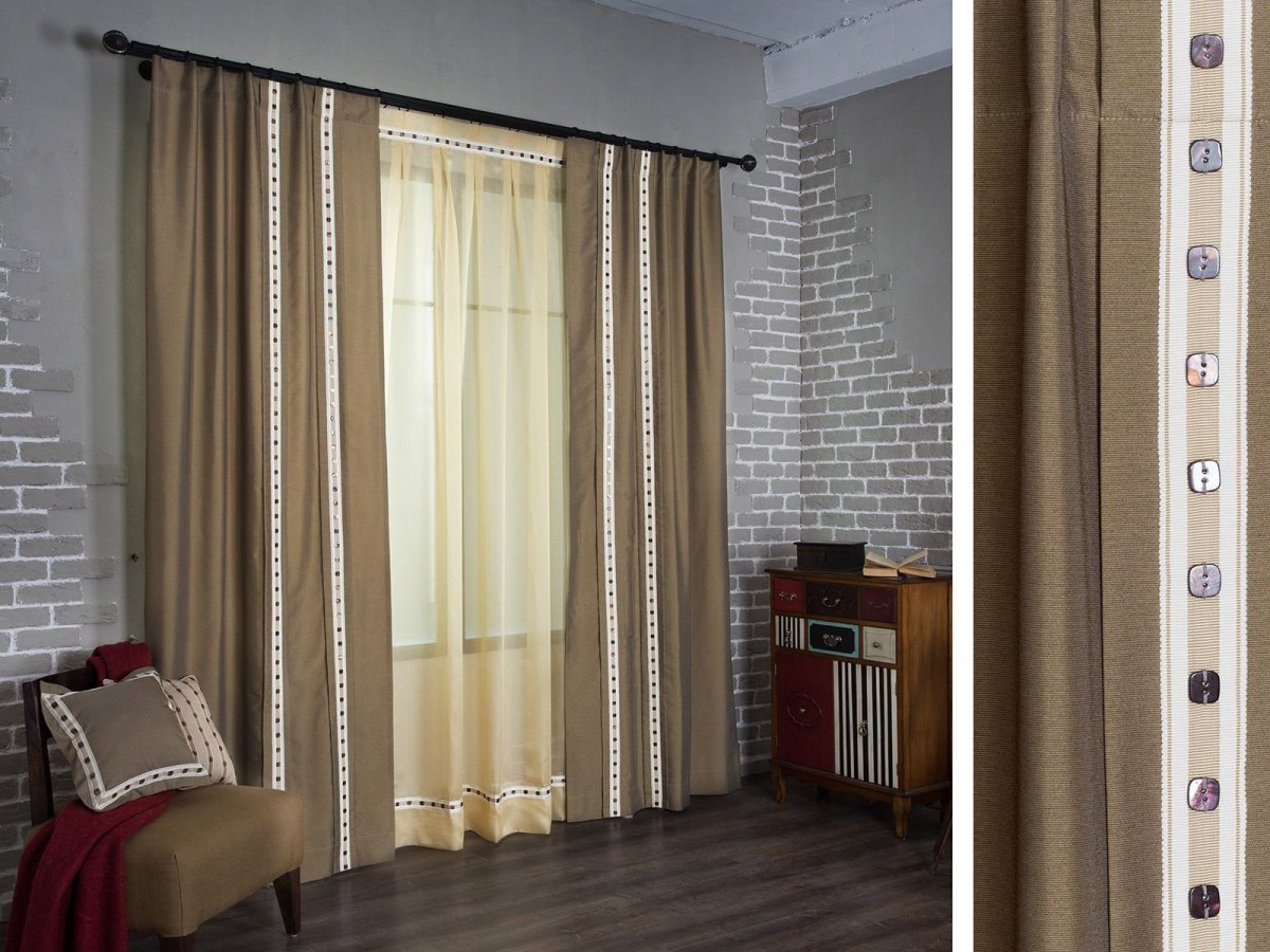 Тюль светло коричневая