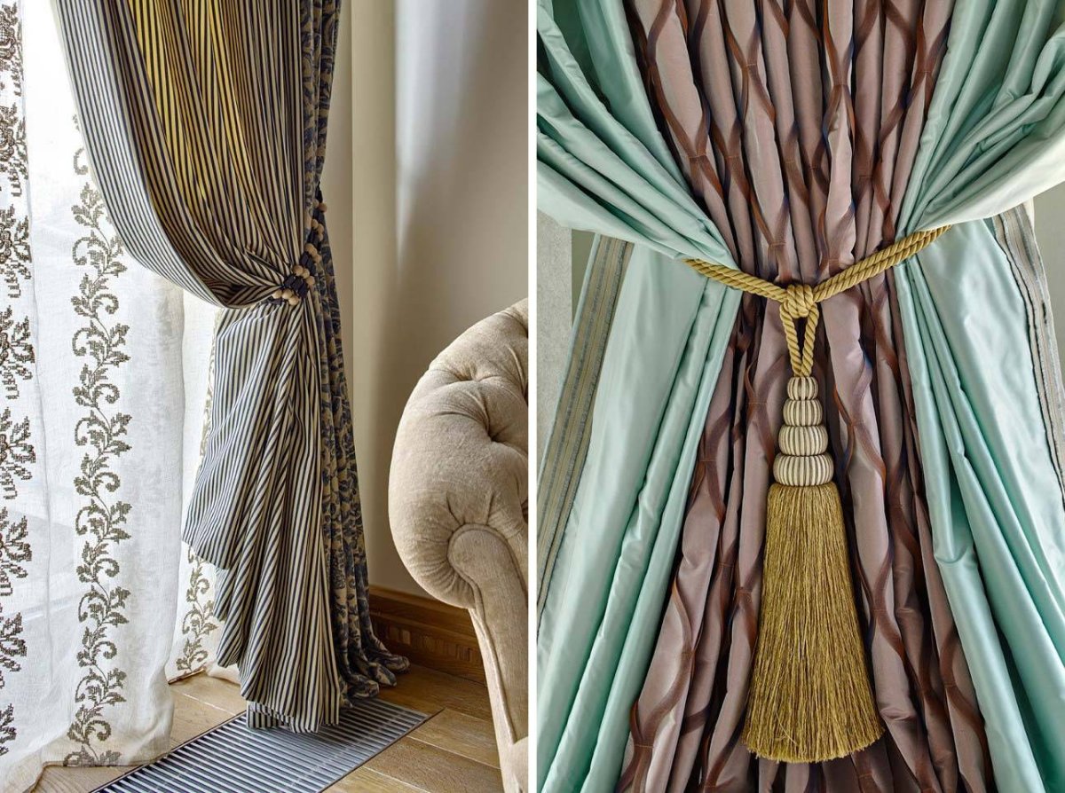 Сочетание тканей для штор