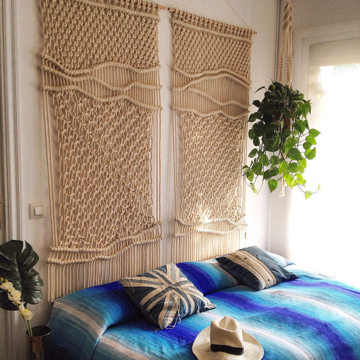 Корабельная сеть макраме в интерьере