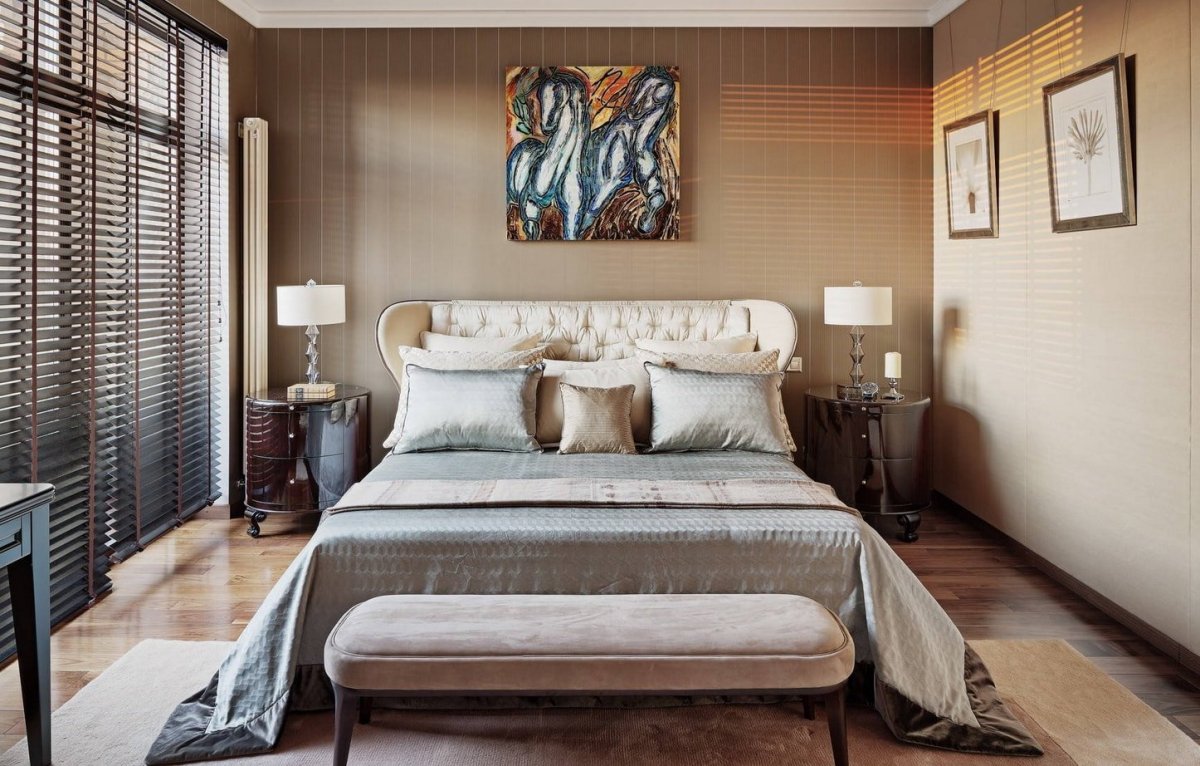 Жалюзи спальня американский стиль