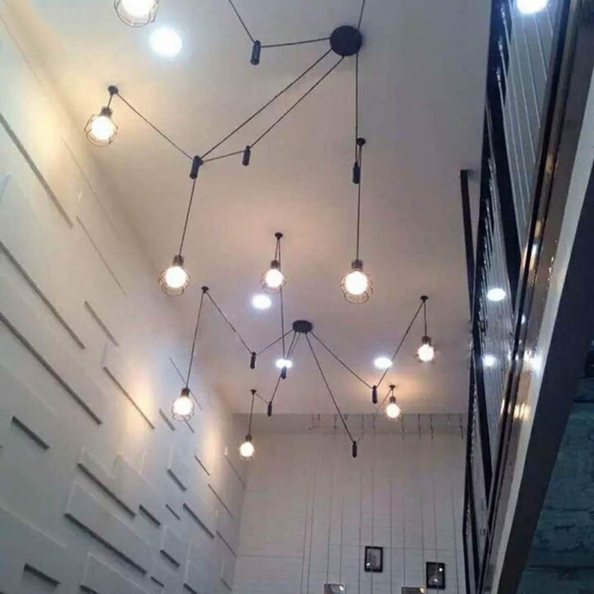 Люстра паук лофт канат