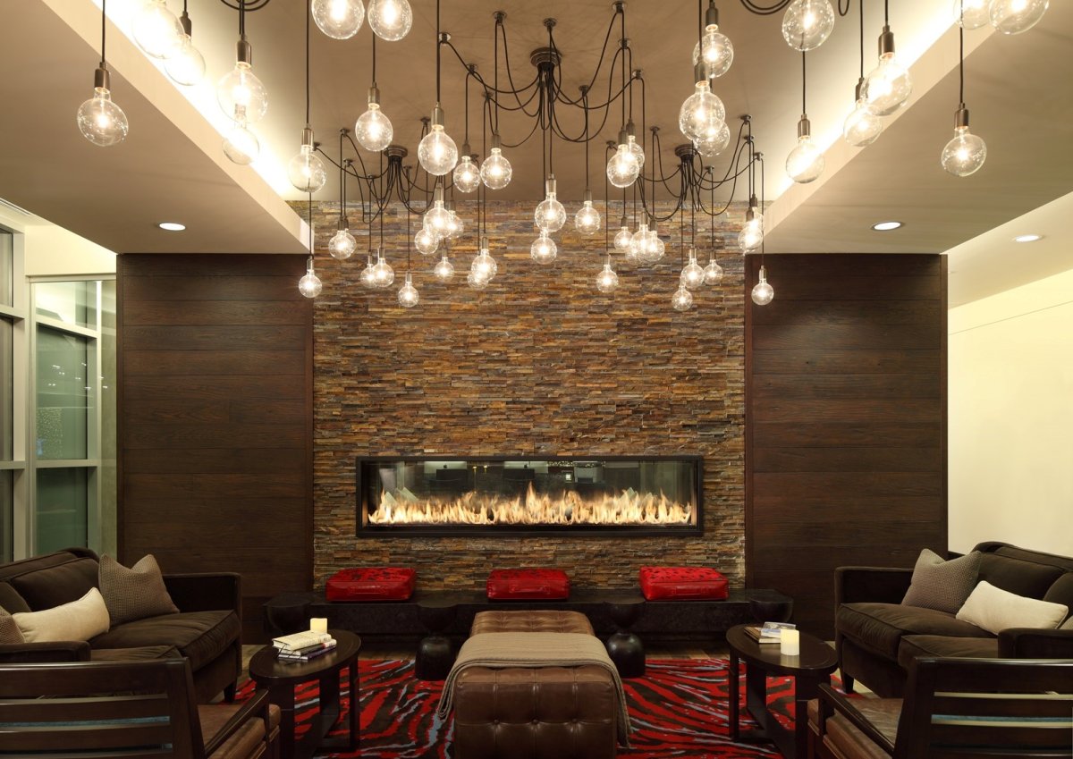 Люстры лофт в интерьере