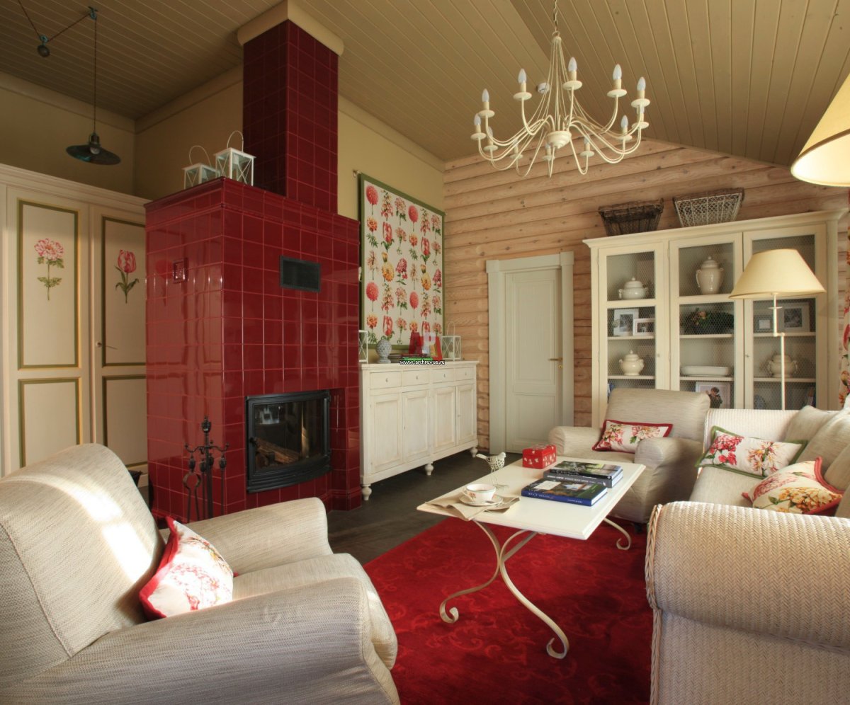 Гостиная на даче в английском стиле