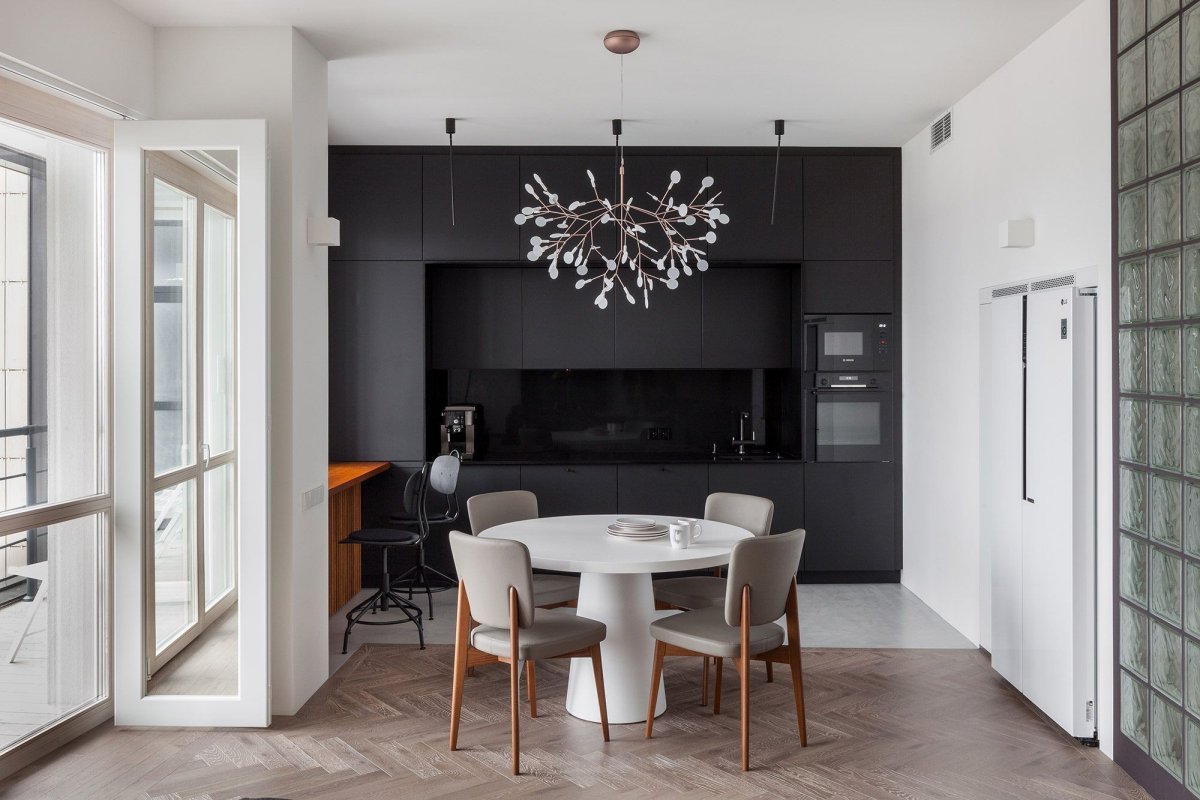 Дизайн проекты с чёрным Косвиком на полу