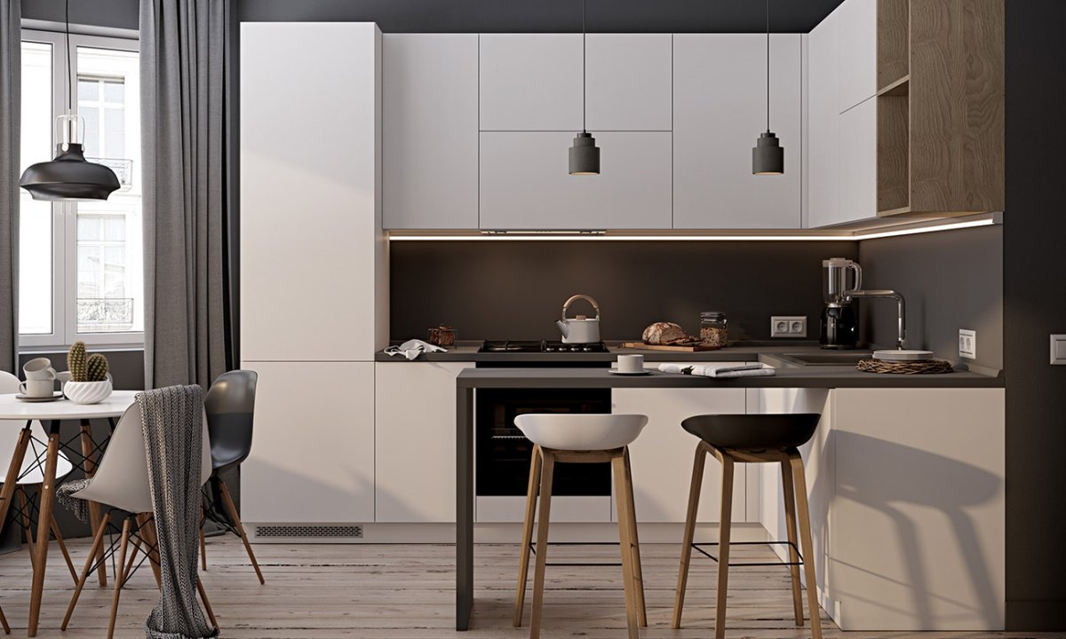 Угловая кухня Минимализм