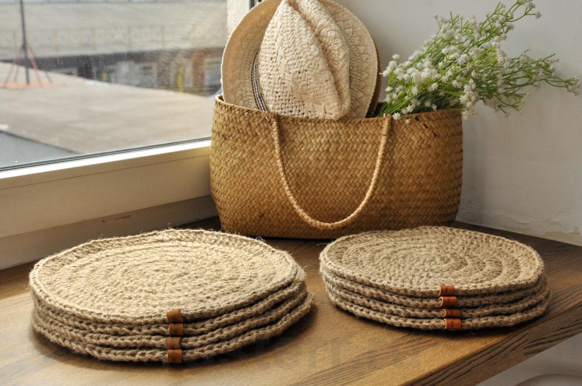 Салфетки под горячее из джута