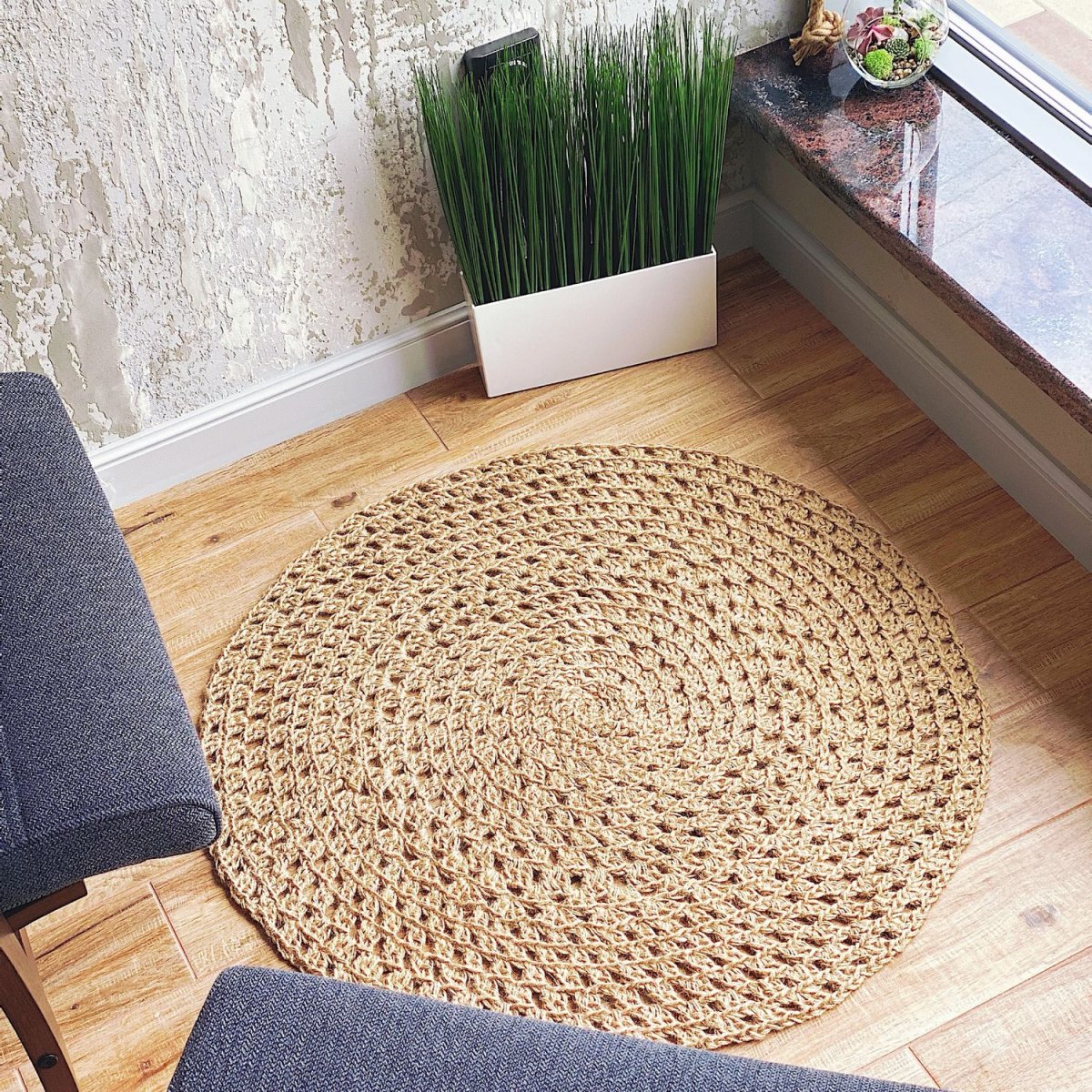 Ковер из джута в интерьере