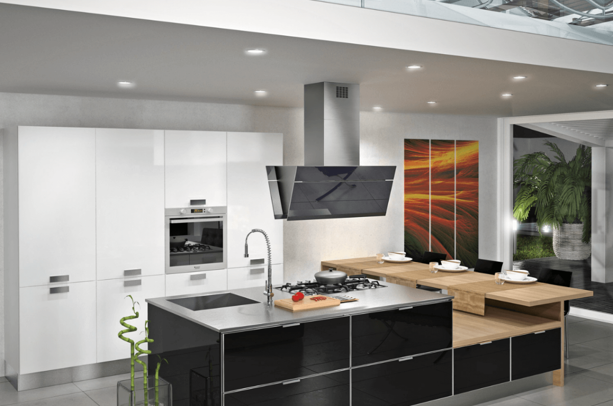 Каминная вытяжка FALMEC Butterfly Isola 800 90 IX Nero/Black