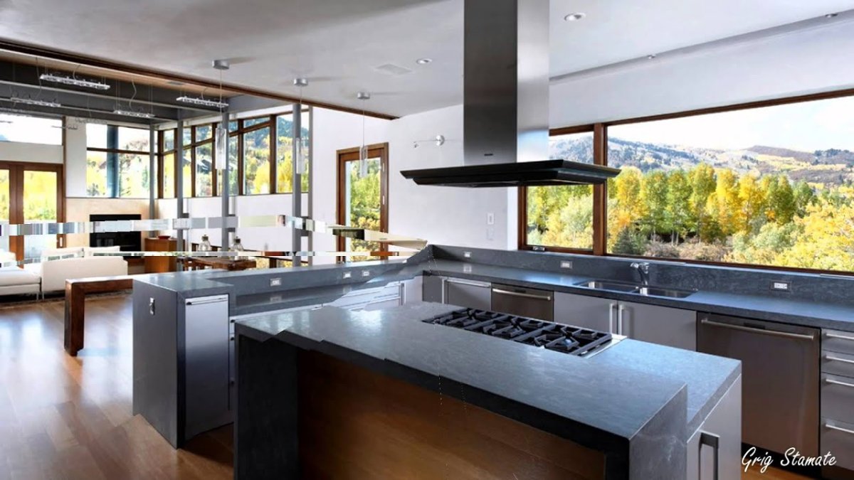 Кухонный остров с вытяжкой