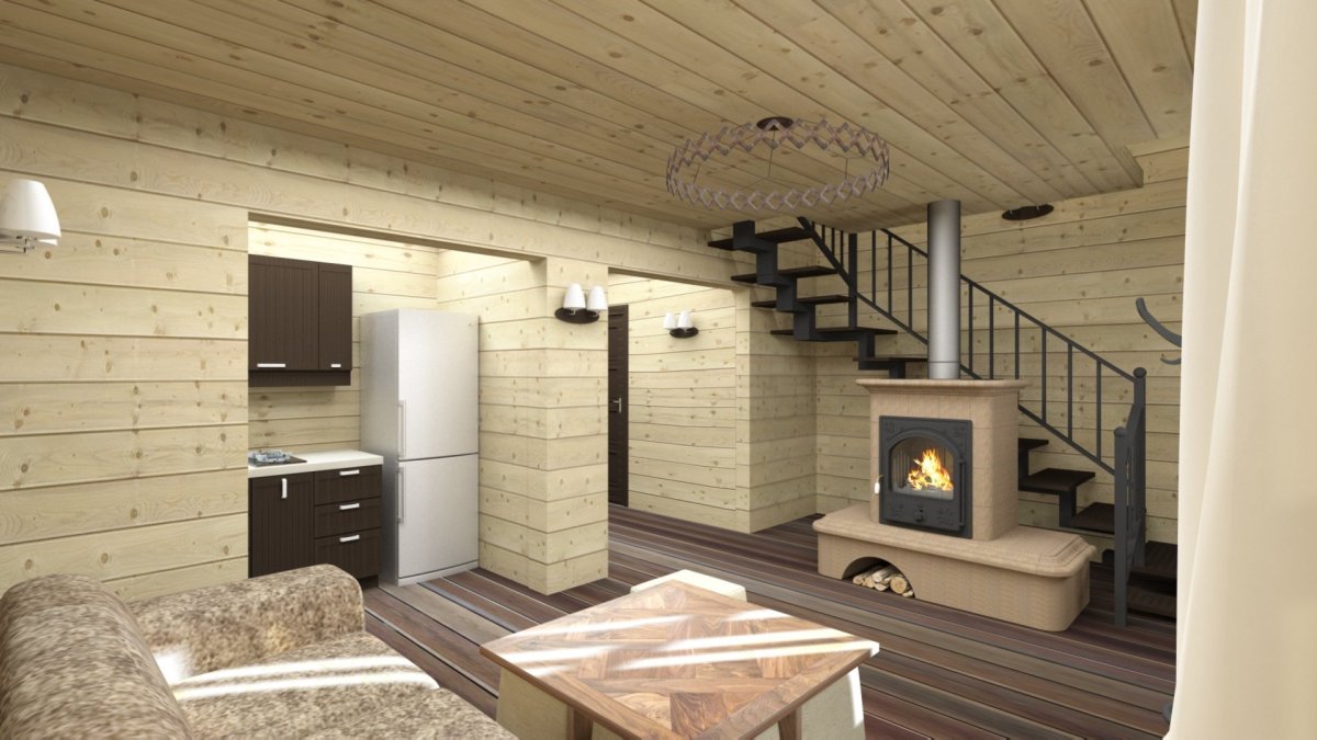 Баня двухэтажная отделка