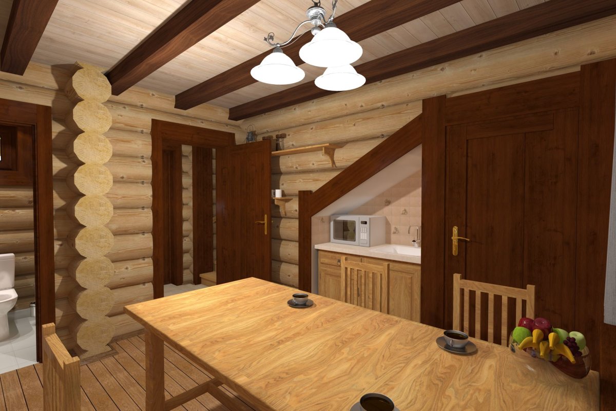 Потолок в комнате отдыха в бане