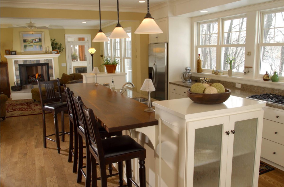 Кухонный остров с обеденной зоной классика