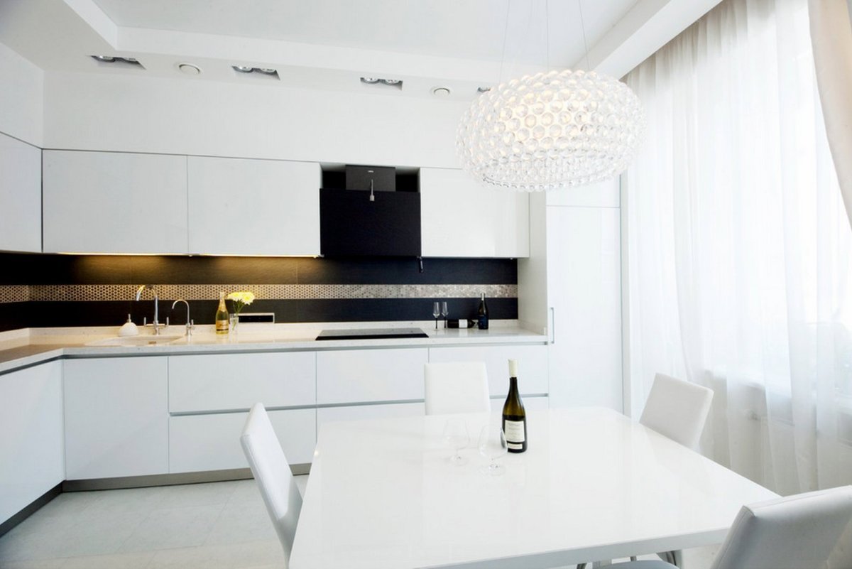 Кухня Минимализм в белых тонах