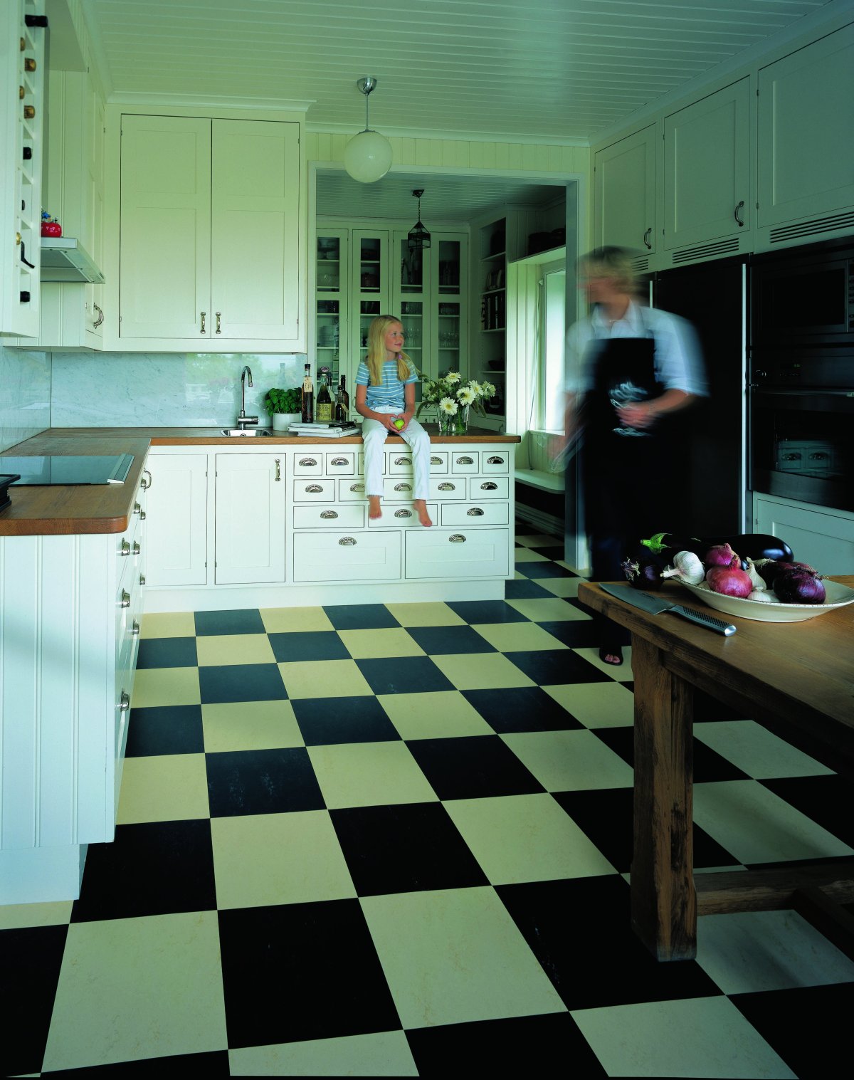 Линолеум шахматы для кухни