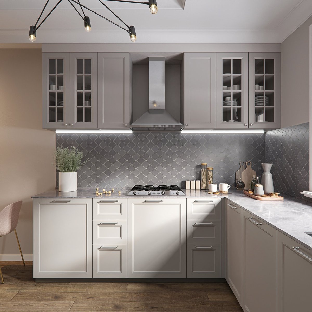 Белая кухня Неоклассика икеа