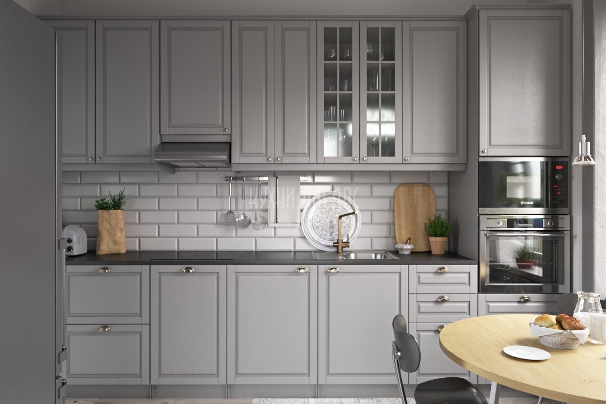 Кухня икеа Будбин белая в стиле Неоклассика